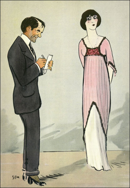 Ève Lavallière dans une robe de Paul Poiret, Le Théâtre n° 286, 15/11/1910.